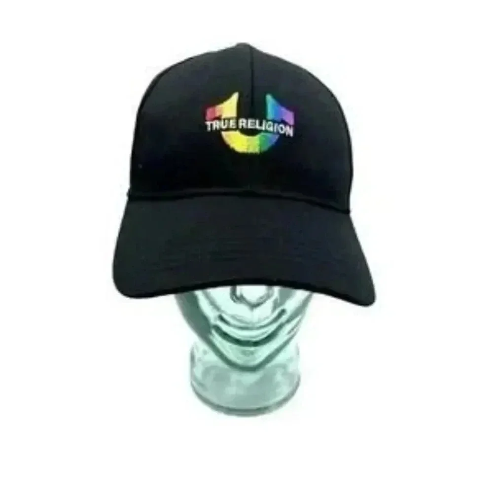 True Religion Black Rainbow Logo Cap